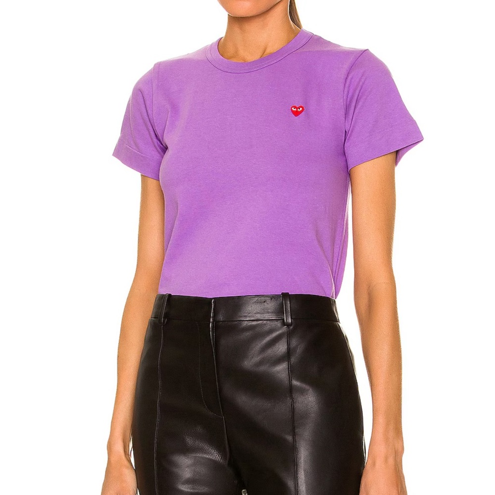 Comme des Garçons Purple Heart Logo T-Shirt